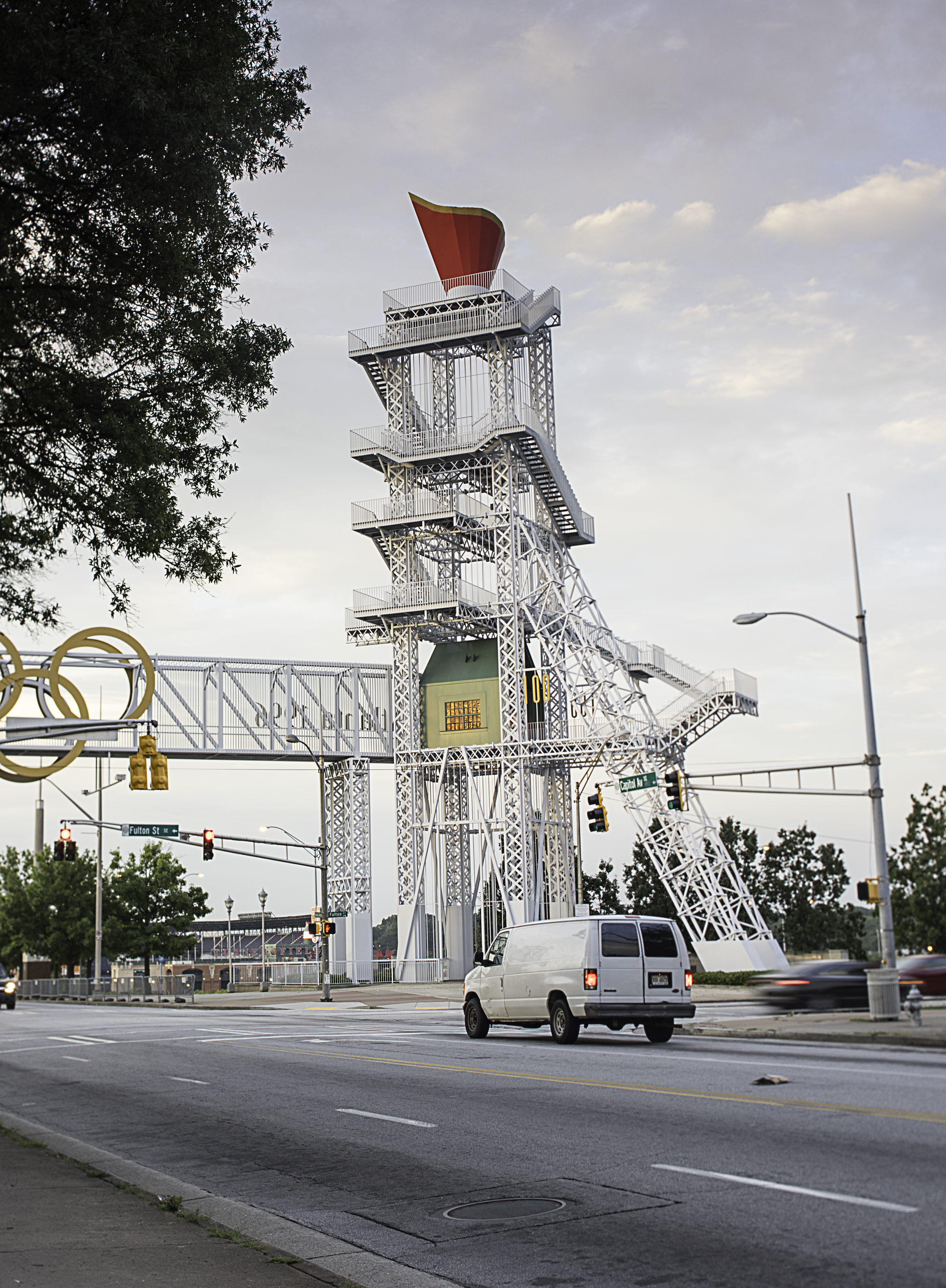A closeup image of the Olympic Cauldron in Atlanta, by Johnathon Kelson