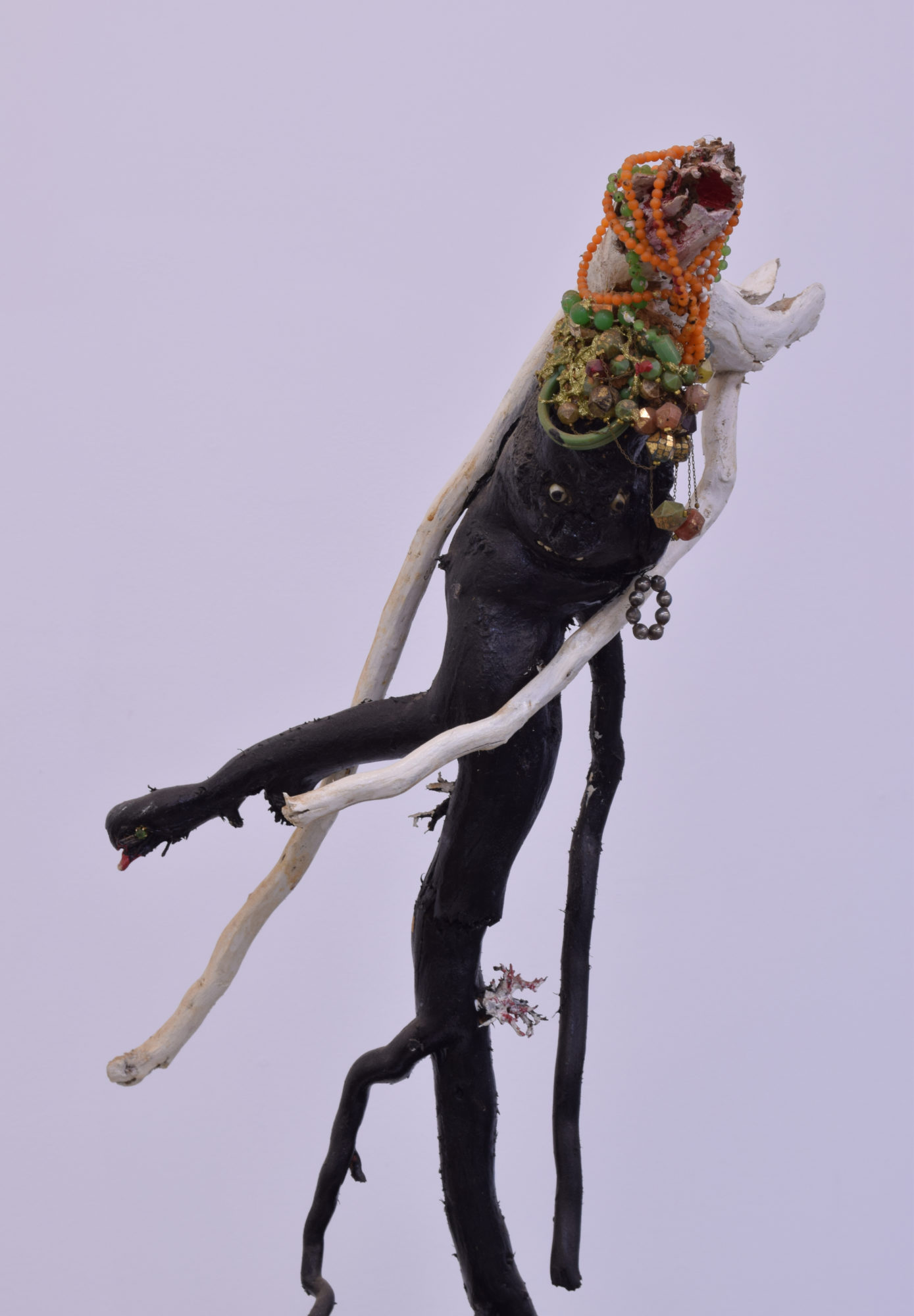 Close up of mixed media sculpture from It Can Howl