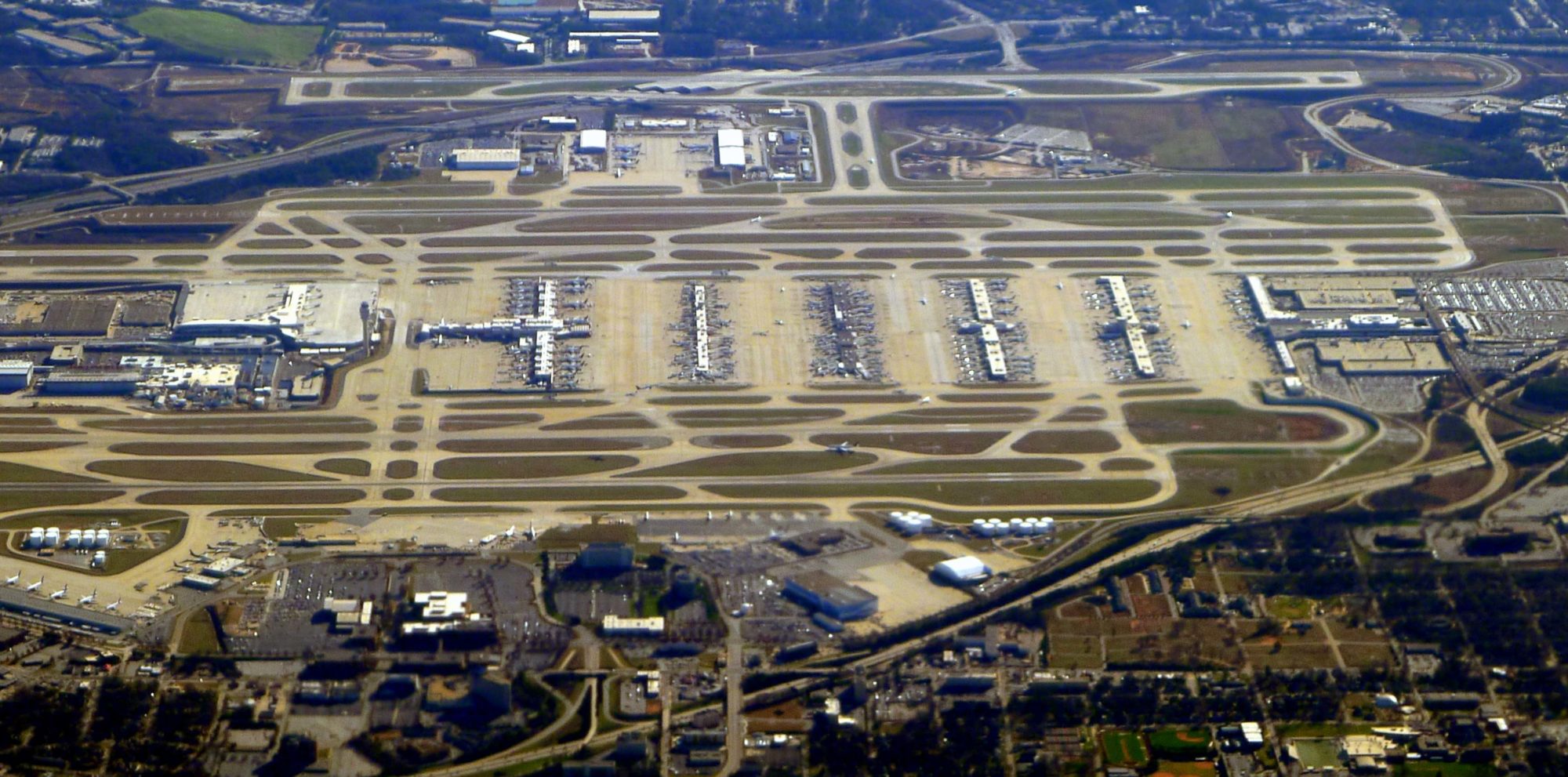 Aerial view of Atlanta airport in daylight