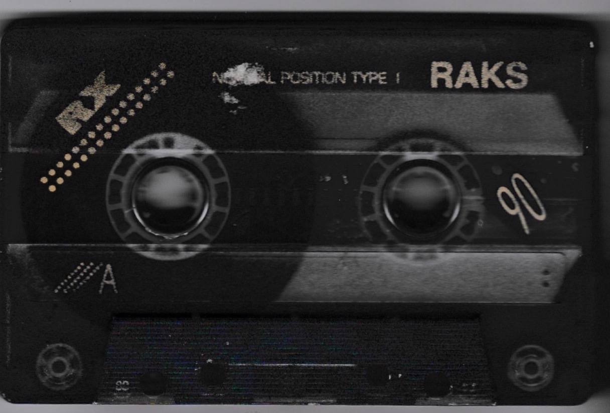 A black cassette tape