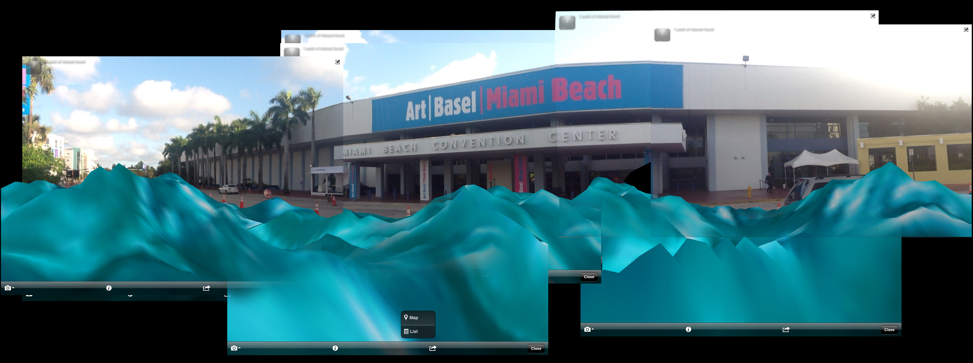 A VR image of the Art Basel 2012 lobby in Miami Beach.