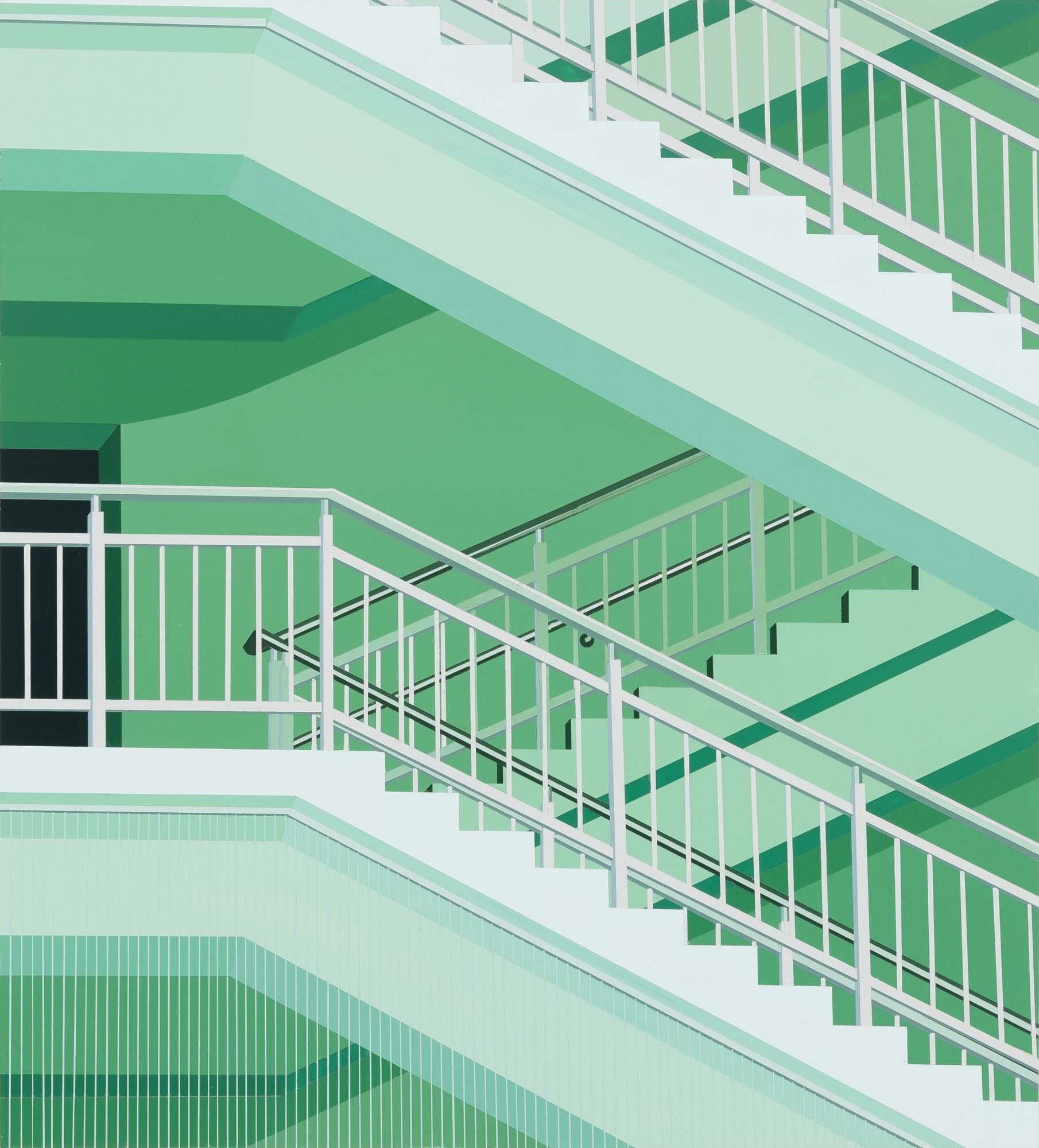 green staircases