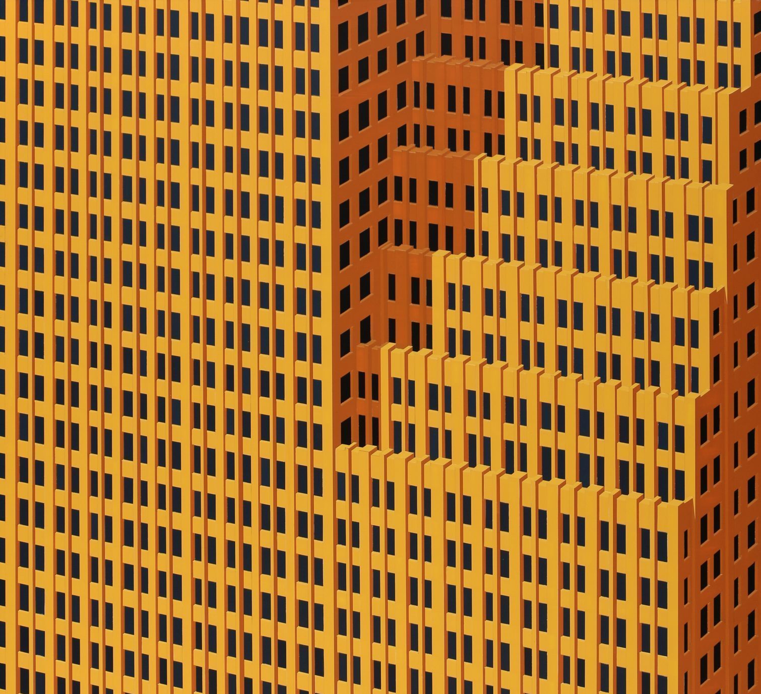 picture of large yellow skyscraper