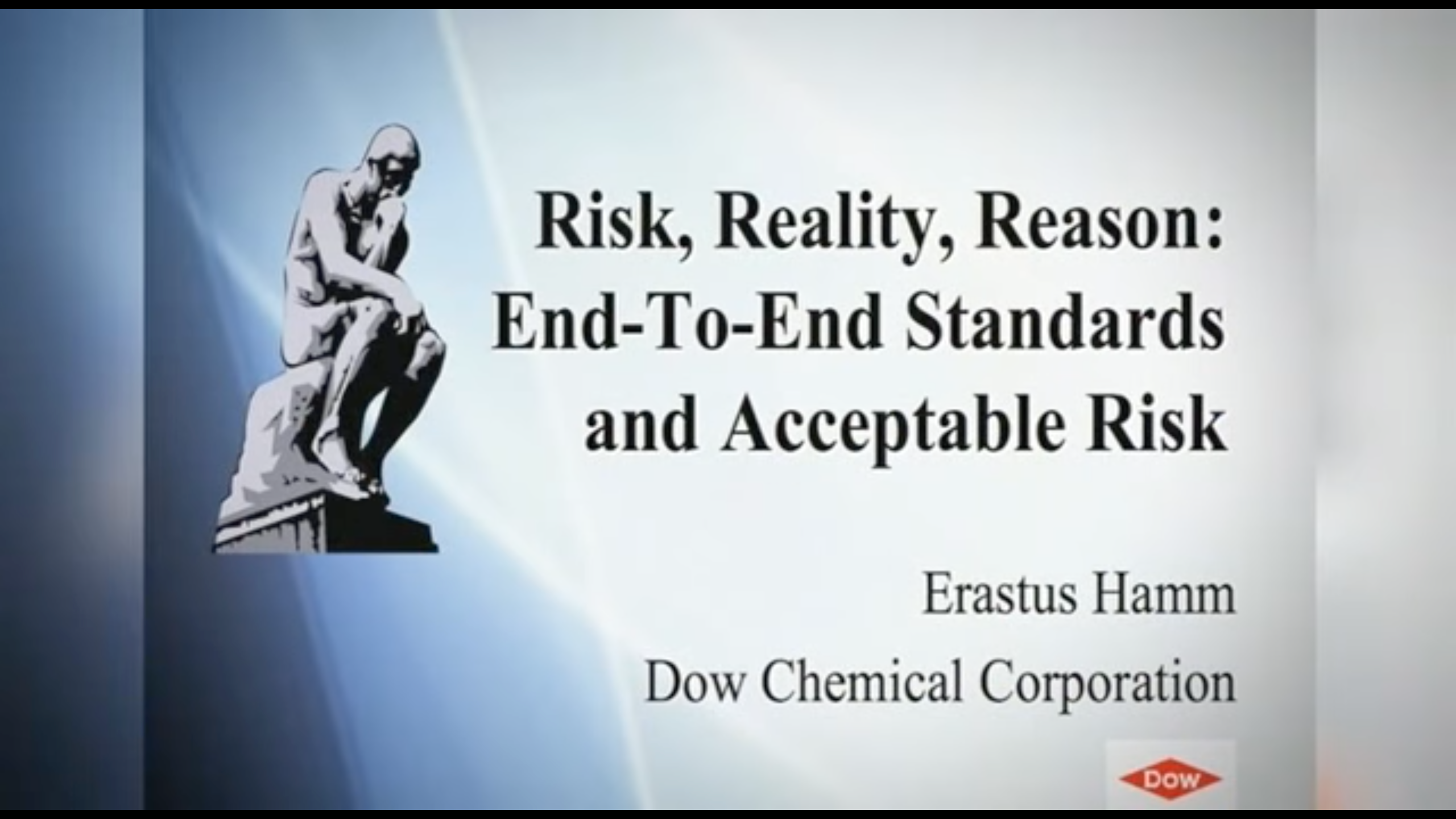 The title slide of a powerpoint presented by the Yes Men posing as members of Dow Chemical Corporation