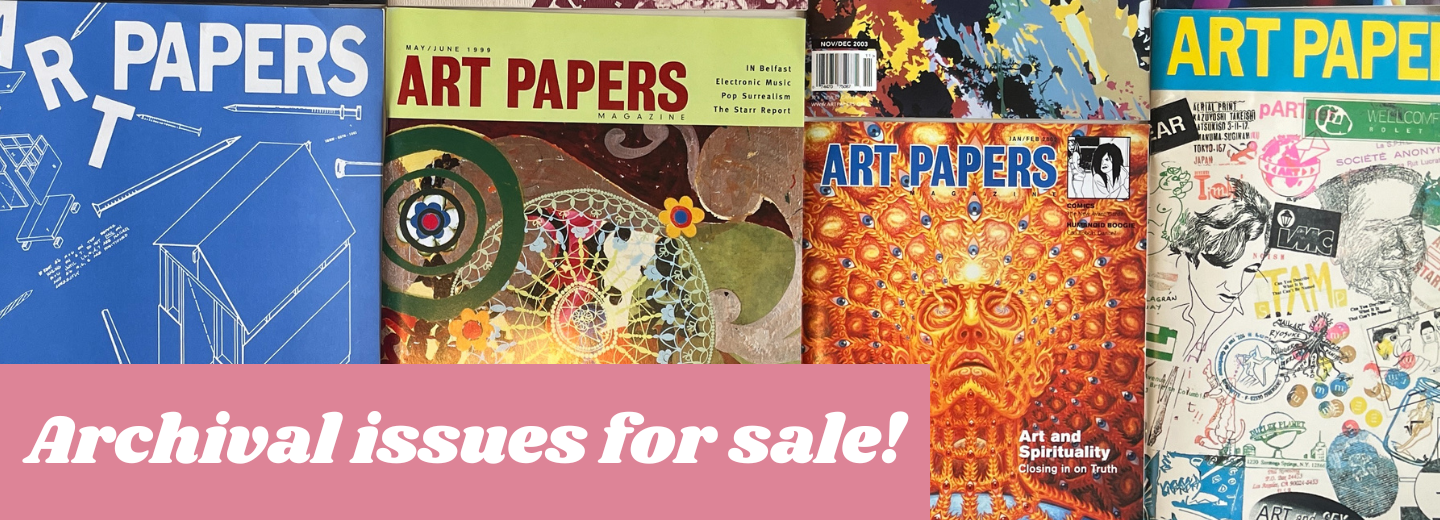 Horizontal banner with pink upper border, and colorful collage of magazine issues.