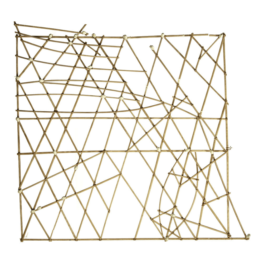 A square chart of tan, thin sticks in a complicated pattern
